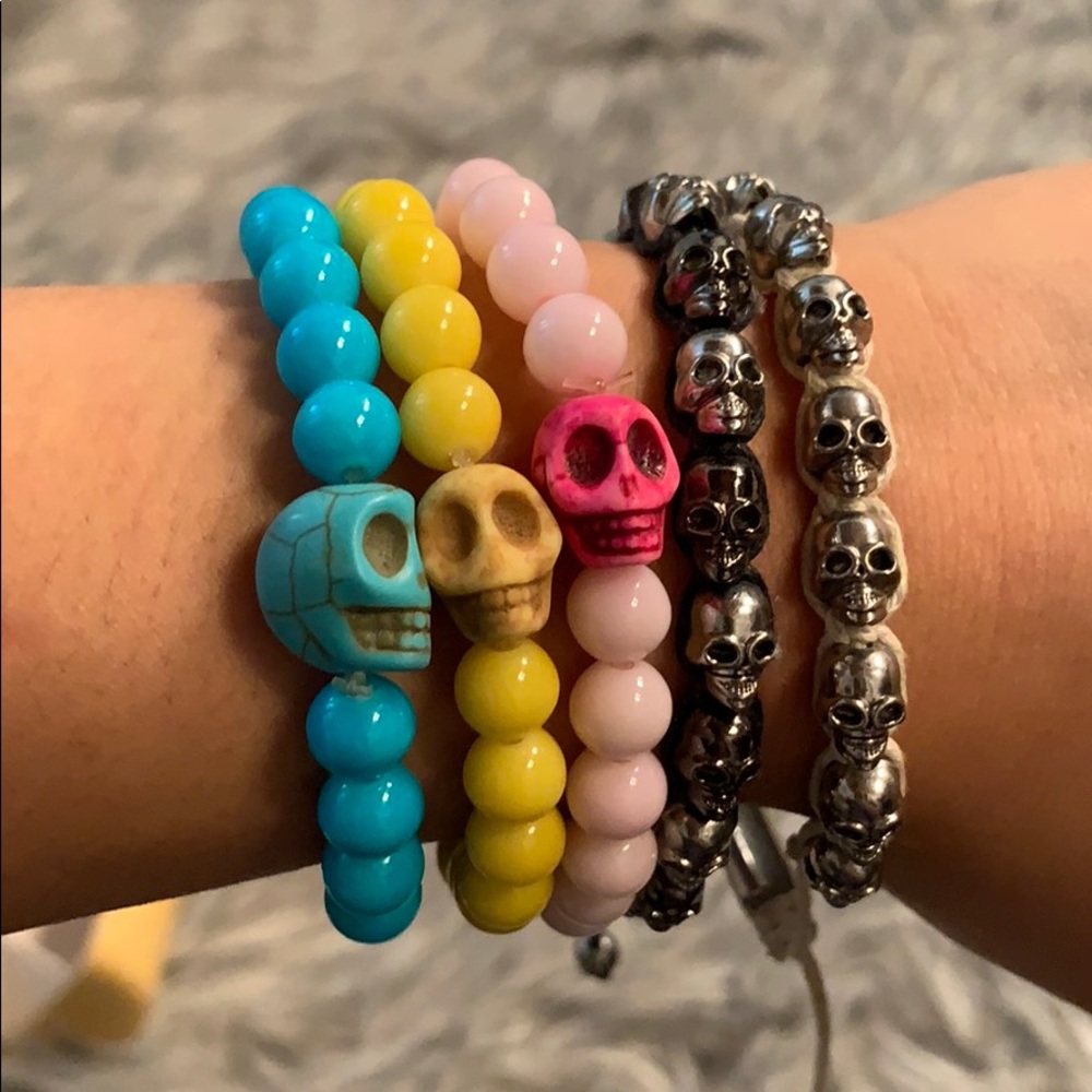 Bundle of 5 Skull Bracelets